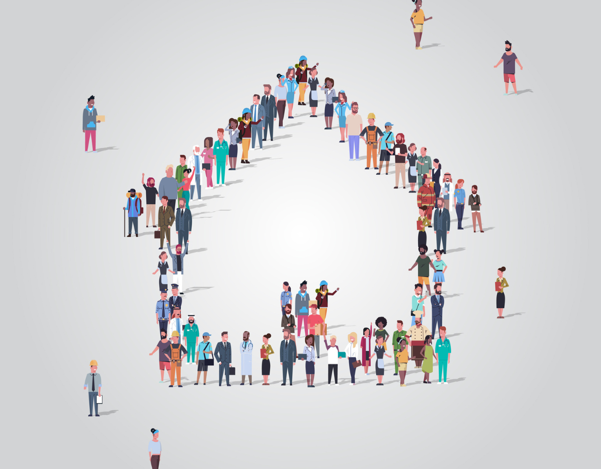 People creating a housing image.